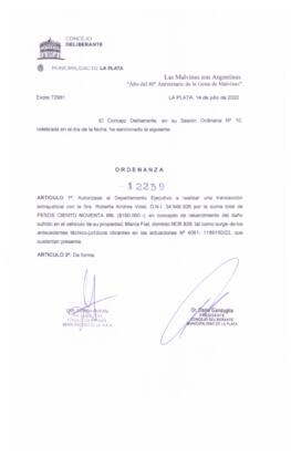 Ordenanza nº 12259 de 2022