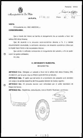 Decreto n° 30 de 2005, Alak, Julio Cesar