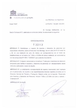 Ordenanza nº 12213 de 2022