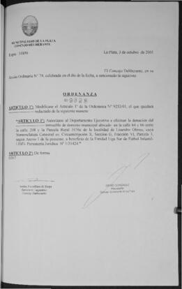 Ordenanza n° 9325 de 2001
