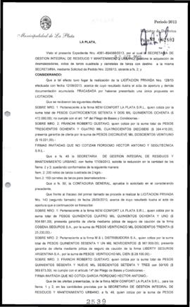 Decreto n° 2539 de 2013, Bruera, Oscar Pablo