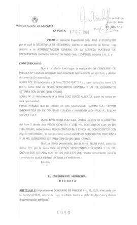 Decreto nº 1989 de 2020, GARRO, Julio cesar