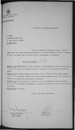Ordenanza n° 5656 de 1984