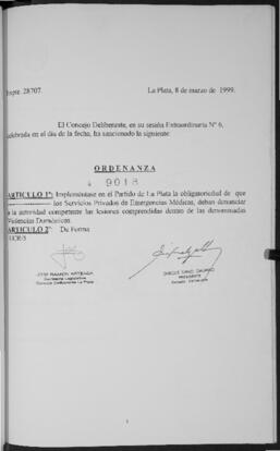 Ordenanza n° 9018 de 1999