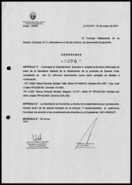 Ordenanza n° 10276 de 2007