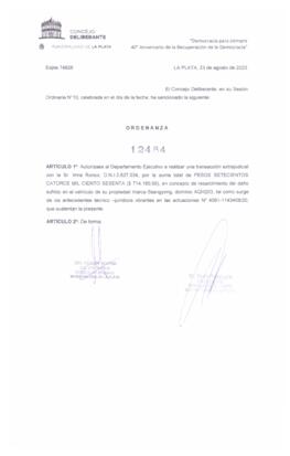 Ordenanza nº 12484 de 2023