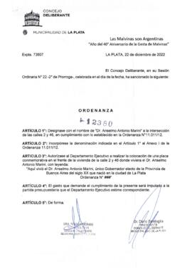 Ordenanza nº 12380 de 2022