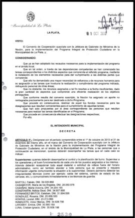 Decreto n° 2530 de 2013, Bruera, Oscar Pablo