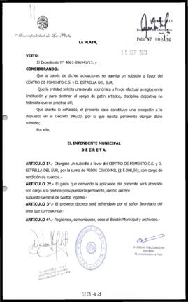 Decreto n° 2343 de 2013, Bruera, Oscar Pablo
