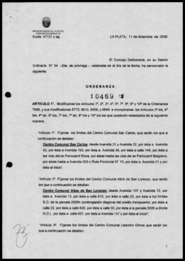 Ordenanza n° 10469 de 2008