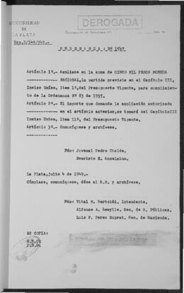 Ordenanza n° 1547 de 1949