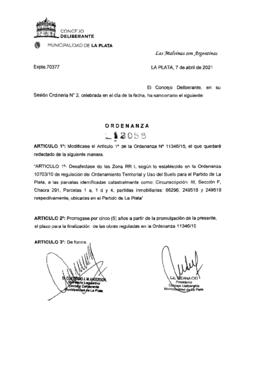 Ordenanza nº 12056 de 2021
