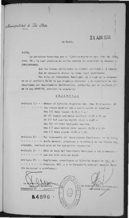 Ordenanza n° 4896 de 1981