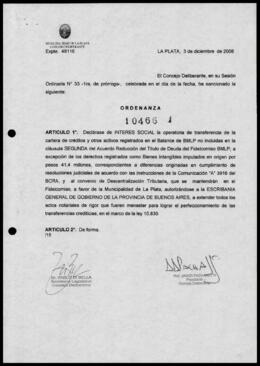 Ordenanza n° 10466 de 2008