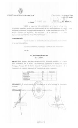 Decreto nº 645 de 2021, GARRO, Julio cesar