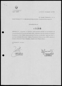 Ordenanza n° 10566 de 2009
