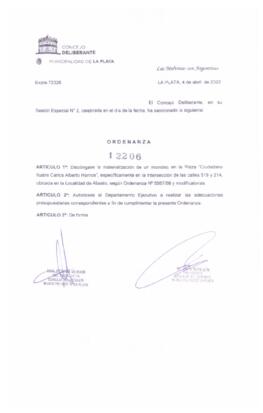 Ordenanza nº 12206 de 2022
