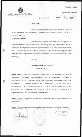 Decreto n° 1952 de 2005, Alak, Julio Cesar