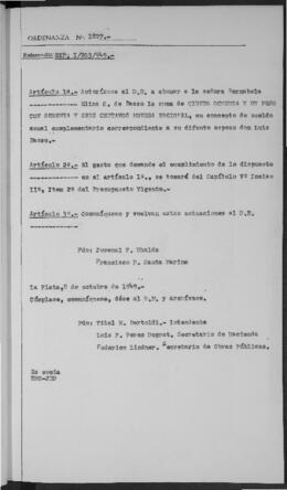 Ordenanza n° 1827 de 1949