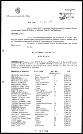 Decreto n° 2536 de 2013, Bruera, Oscar Pablo