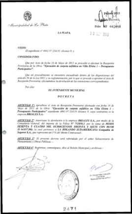 Decreto n° 2471 de 2013, Bruera, Oscar Pablo