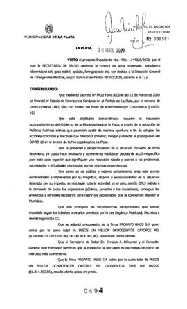 Decreto nº 494 de 2020, GARRO, Julio cesar