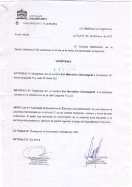 Ordenanza nº 11576 de 2017