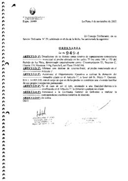 Ordenanza nº 9494 de 2002