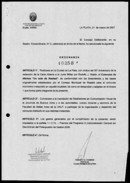 Ordenanza n° 10258 de 2007