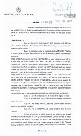 Decreto nº 956 de 2023, GARRO, Julio cesar