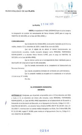 Decreto nº 254 de 2025, ALAK, Julio Cesar