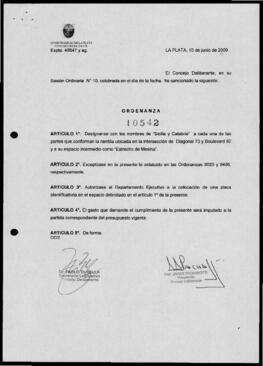 Ordenanza n° 10542 de 2009