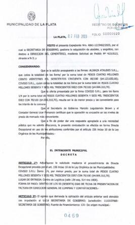 Decreto nº 469 de 2023, GARRO, Julio cesar