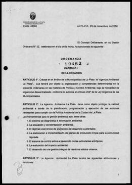 Ordenanza n° 10462 de 2008