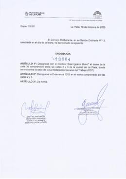Ordenanza n° 12664 de 2025