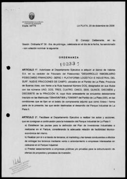 Ordenanza n° 10233 de 2006