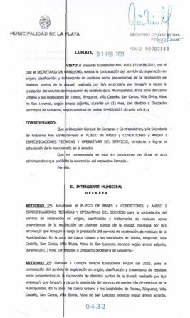 Decreto nº 432 de 2023, GARRO, Julio cesar