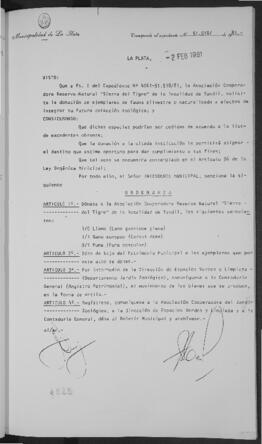 Ordenanza n° 4825 de 1981