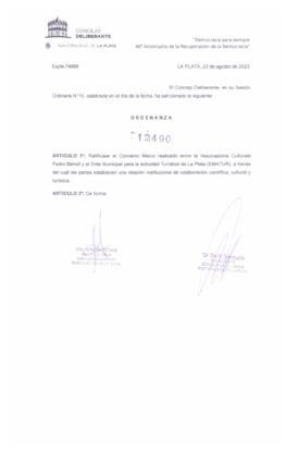 Ordenanza nº 12490 de 2023