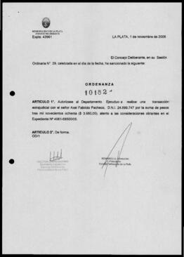Ordenanza n° 10182 de 2006