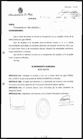 Decreto n° 37 de 2005, Alak, Julio Cesar