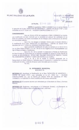 Decreto nº 466 de 2021, GARRO, Julio cesar