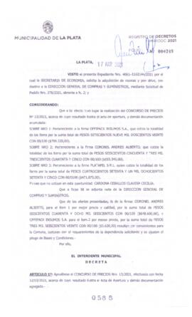 Decreto nº 588 de 2021, GARRO, Julio cesar