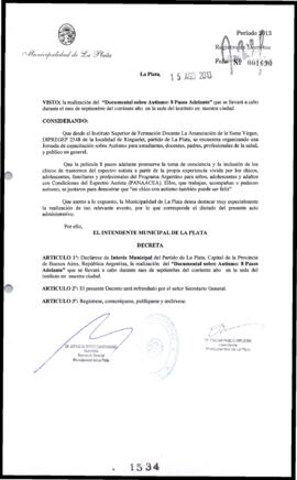 Decreto n° 1534 de 2013, Bruera, Oscar Pablo