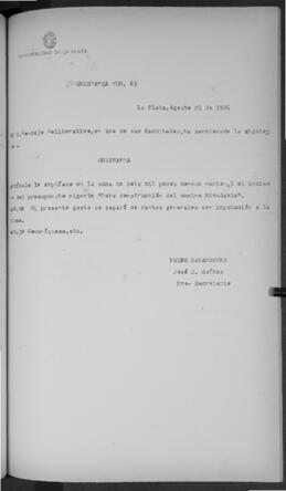 Ordenanza n° 65 de 1926