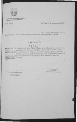 Ordenanza n° 9320 de 2001