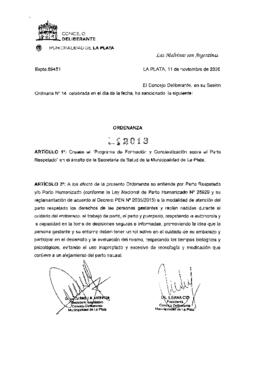 Ordenanza nº 12013 de 2020