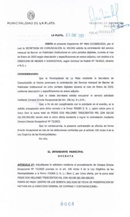 Decreto nº 64 de 2023, GARRO, Julio cesar