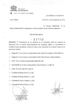 Ordenanza nº 11738 de 2018