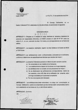 Ordenanza n° 11165 de 2014